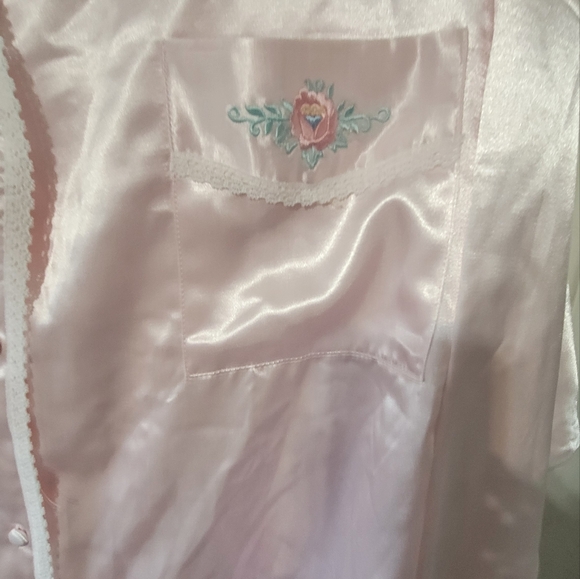 Adonna 2 piece Pajamas light pink satin size Large - Picture 3 of 3